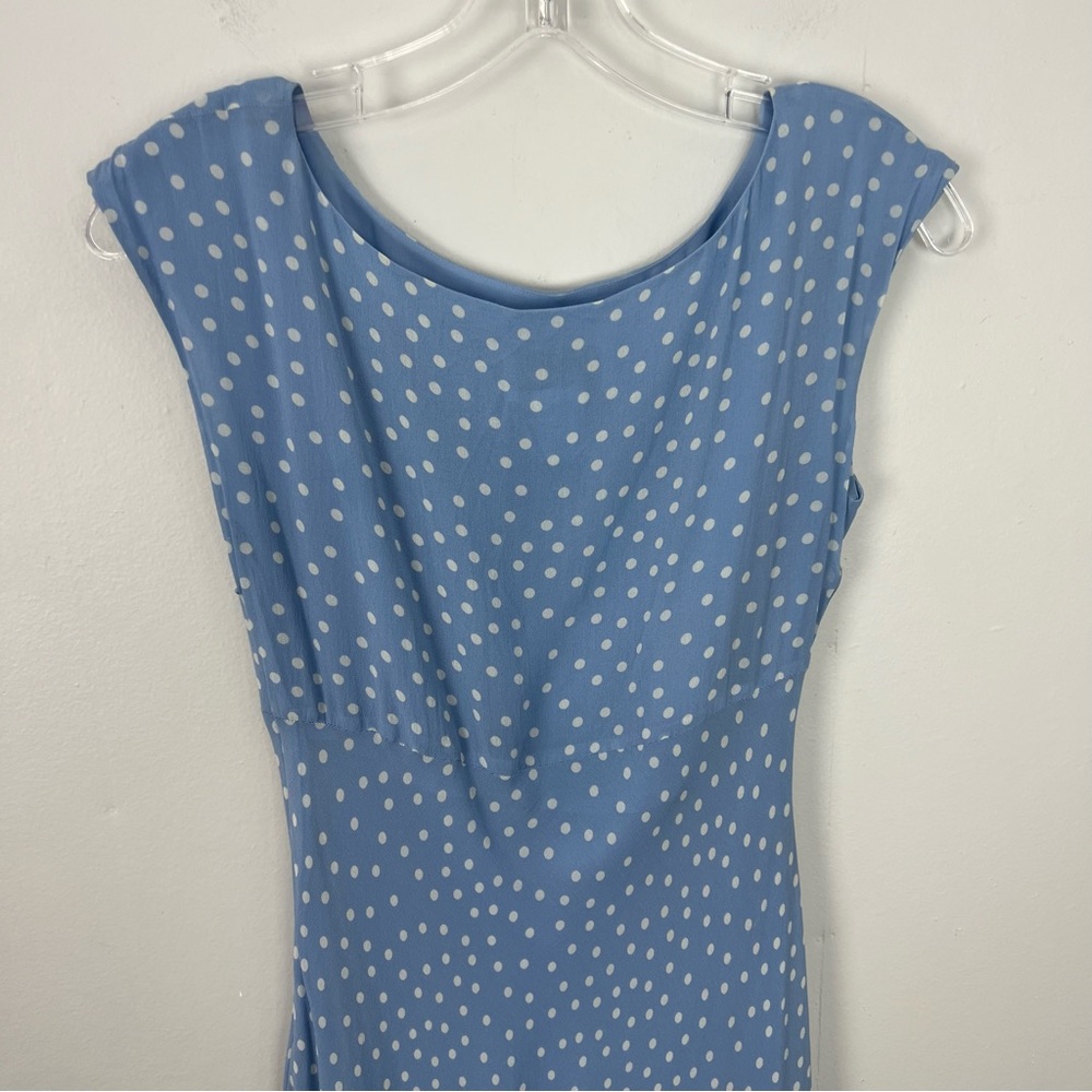 Chadwicks Vintage 100% Silk Polka Dot Midi Dress Petite - Picture 6 of 7